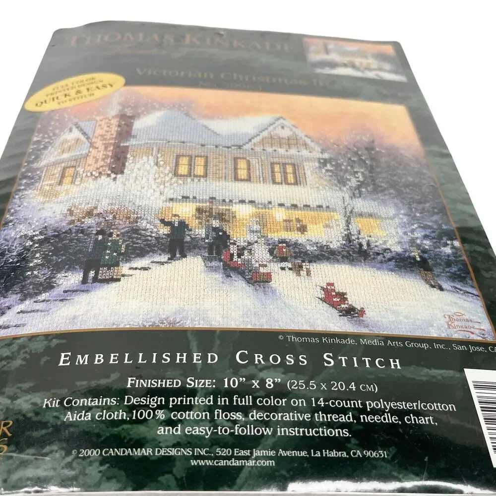 Candamar Designs Thomas Kinkade Victorian Christmas II Cross Stitch 50963 New